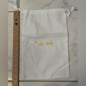 Dior White Bag with Gold Logo